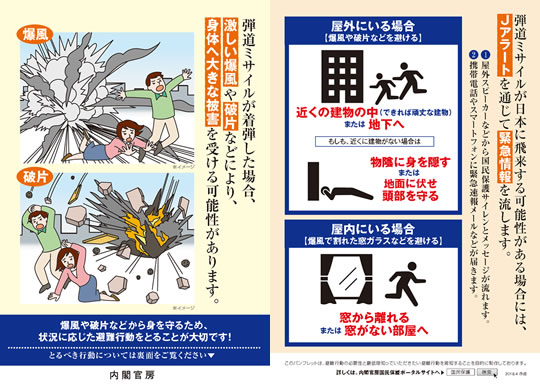 爆風や破片などから身を守るため、状況に応じた避難行動をとることが大切です。